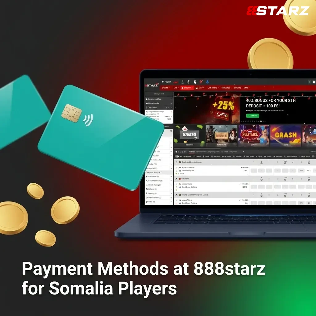 888starz payment methods for Somalia players including Visa, Mastercard, Binance, Paxful, Changelly, and BestChange options