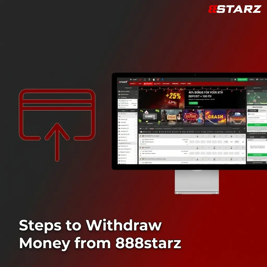 Steps to withdraw money from 888starz including cashier access, payment methods, and processing times for crypto and bank cards